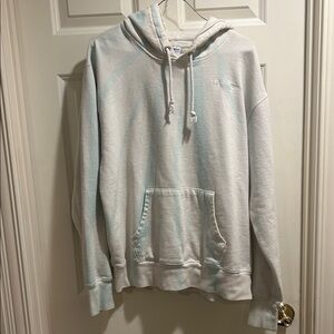 Champion White and Blue Tie Dye Hoodie